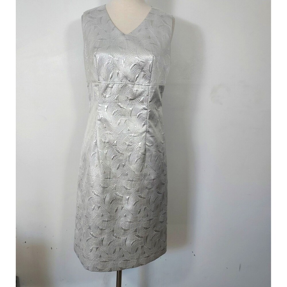 ASHRO Dress Jacket 2pc Set Sz 10 Silver Event Party Church Work Office Fall - Picture 3 of 16